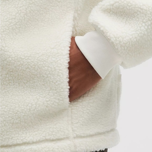 Lululemon Men’s Fleece $168 High Pile HalfZip Pullover Bone - Picture 5 of 9